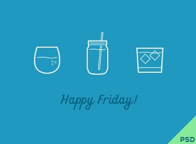 Simple Summer Cocktail Icons PSD