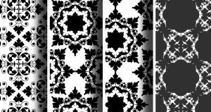 4 Black and White Vector Ornament Patterns