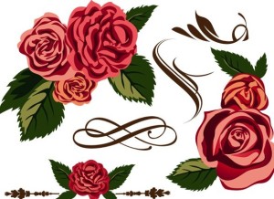Classic Vintage Hand-painted Flowers Vector 01