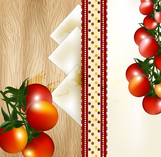 Delicious Tomato Text Background Vector 01