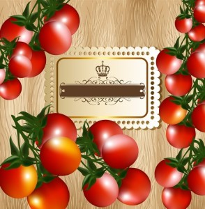 Delicious Tomato Text Background Vector 02