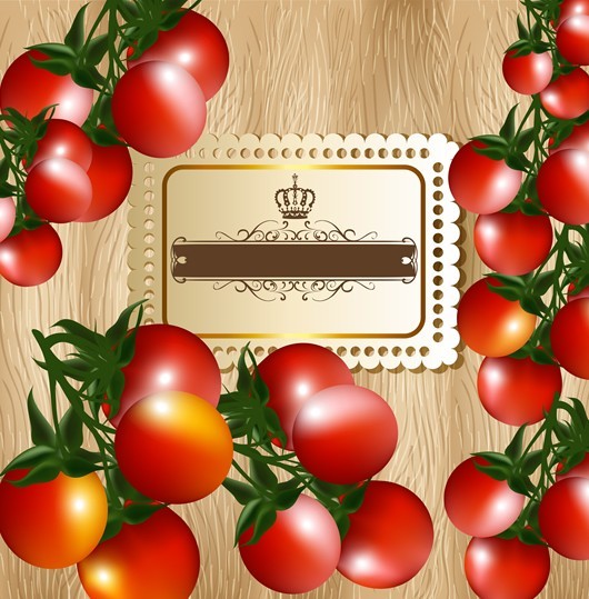 Delicious Tomato Text Background Vector 02