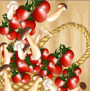 Delicious Tomato Text Background Vector 03