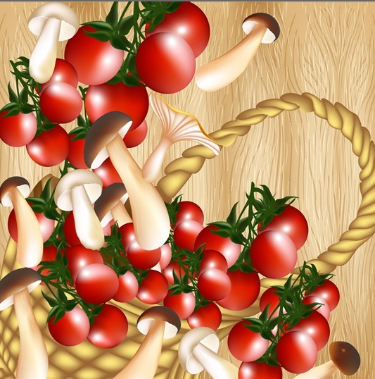 Delicious Tomato Text Background Vector 03