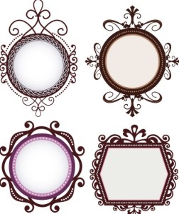 Vector Simple Floral Pattern Frames 02
