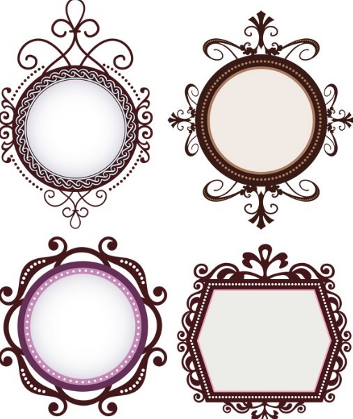 Vector Simple Floral Pattern Frames 02