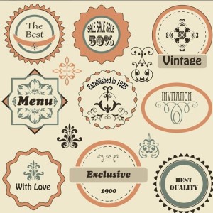Vector Vintage Pattern Decoration Stickers