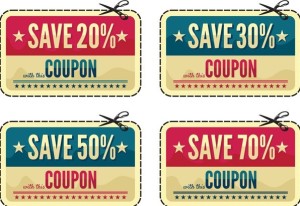 Vintage Coupon & Discount Labels Vector
