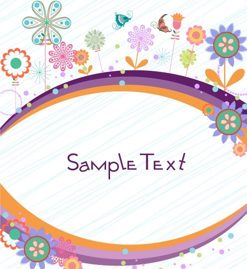 Cartoon Hand Painted Floral Background Vector 02