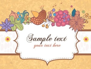 Cartoon Spring Bird and Flowers Background 01