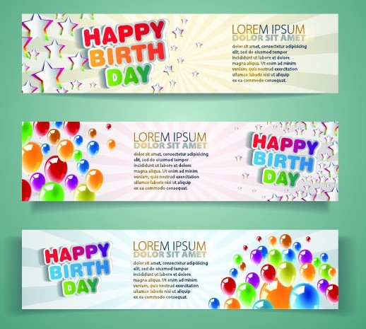Vector Happy Birth Day Banners