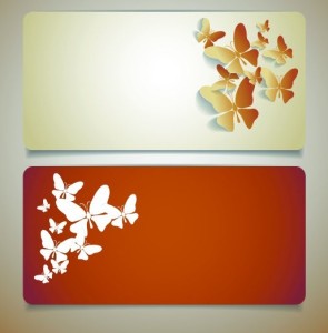 Vector Sleek Banners with Butterfly Background 01