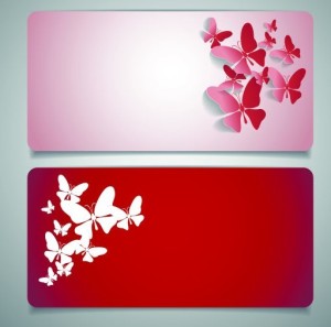 Vector Sleek Banners with Butterfly Background 02