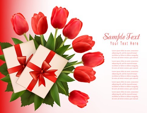 Beautiful Tulip Card Cover Design Template Vector 03