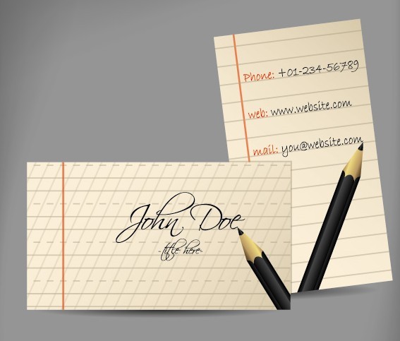 Clean Notebook Like Business Card Vector