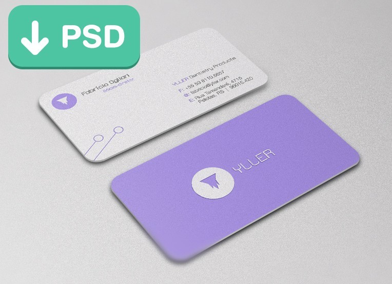 Purple Business Card PSD Mockup Template