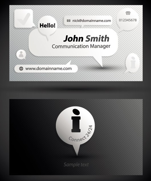 Simple Black and White Business Card Design Template Vector