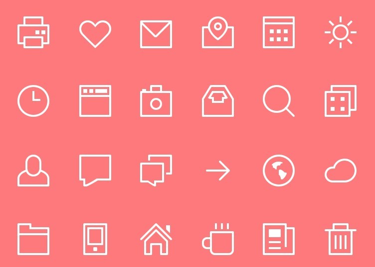 Thin Stroke Icons PSD