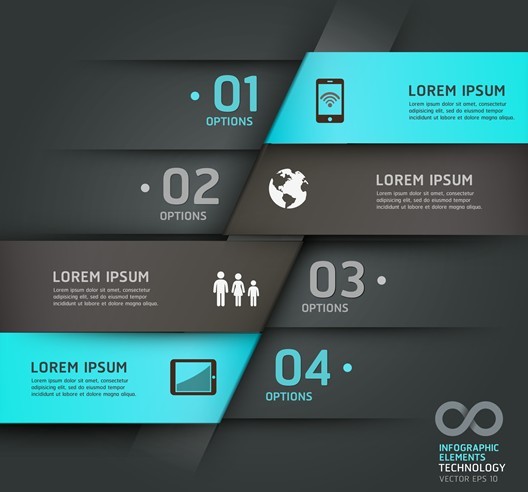 Vector Technology Infographic Step Options Elements 02