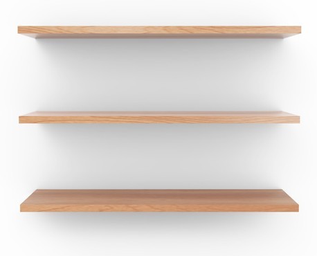 Empty Wooden Shelf Background PSD