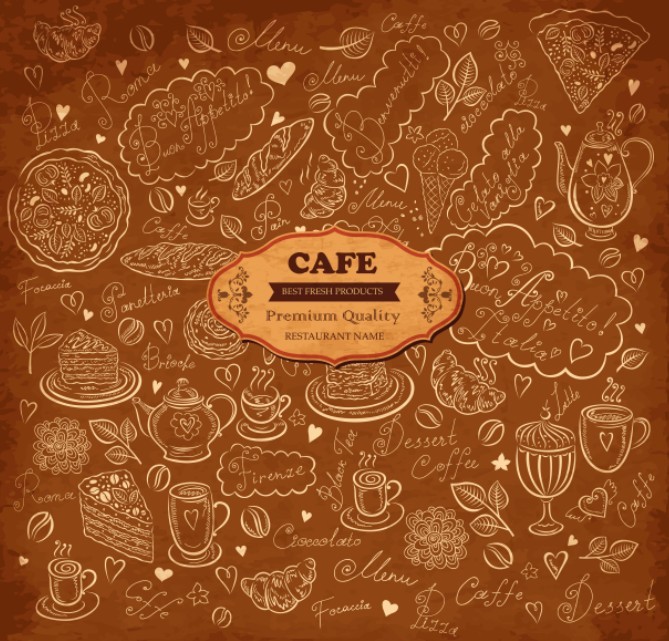 Vector Vintage Hand-Drawn Decorative Ornaments For Cafe & Restaurant 01