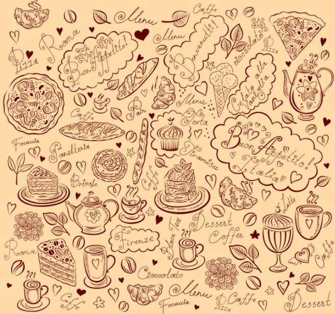 Vector Vintage Hand-Drawn Decorative Ornaments For Cafe & Restaurant 02