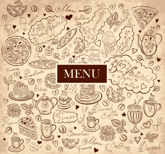 Vector Vintage Hand-Drawn Decorative Ornaments For Cafe & Restaurant 06
