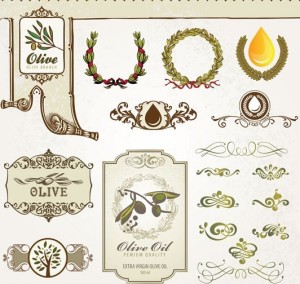 Vintage Vetor Olive Oil Design Elements
