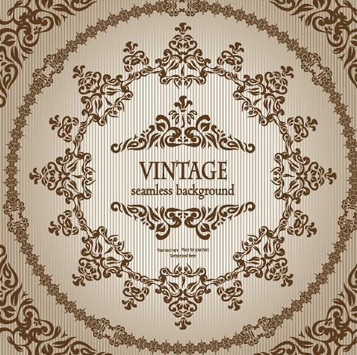 Seamless Vintage Floral Pattern Background Vector 01