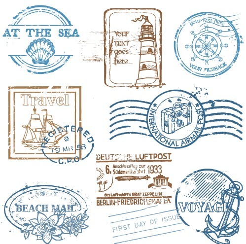 Vector Travel Postmark Seals