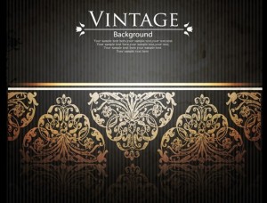 Vintage Golden Floral Pattern Vector Background 04