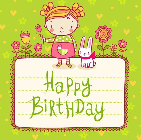 Lovely Cartoon Happer Birthday Elements Vector Illustration