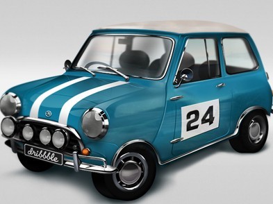 Blue Mini Cooper PSD
