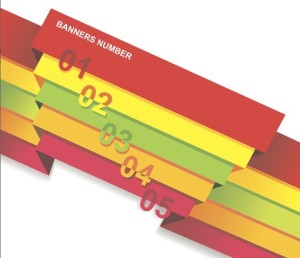 Colored Paper Banners with Numbers Vector 02
