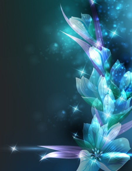Elegant Card Background With Sparkling Flowers 02