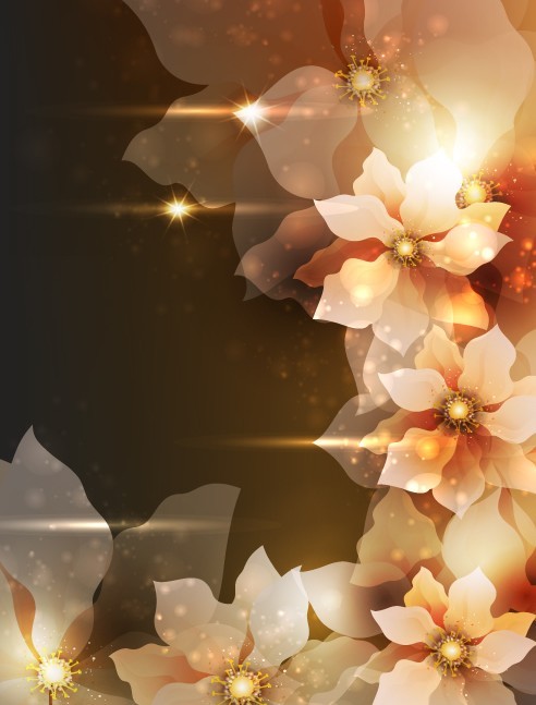 Elegant Card Background With Sparkling Flowers 04