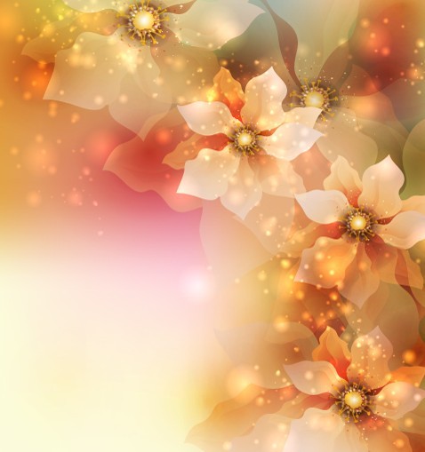 Elegant Card Background With Sparkling Flowers 05
