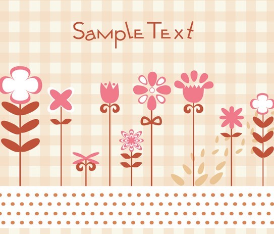 Hand Painted Flowers and Birds Vector Illustration 03