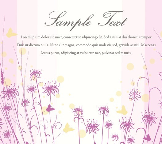 Hand Painted Flowers and Birds Vector Illustration 04