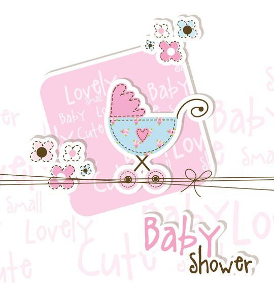 Lovely Baby Shower Elements Vector Illustration 01