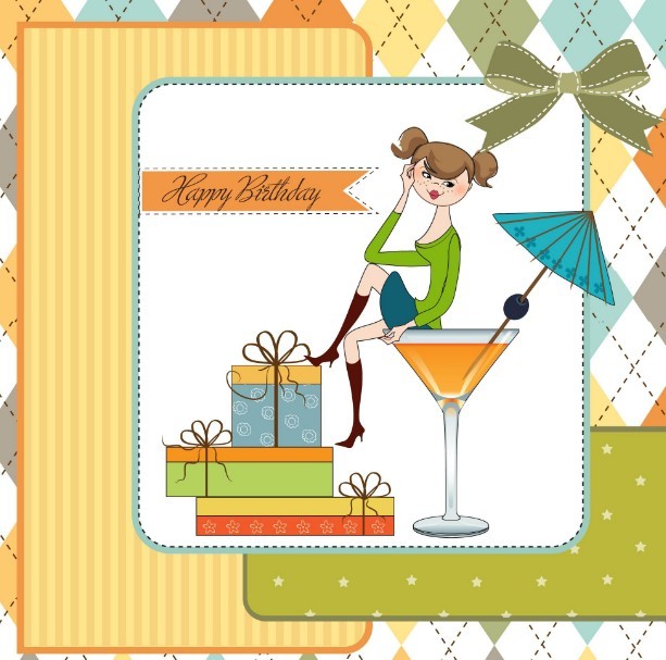 Vector Happy Birthday Card Illustration