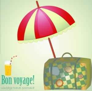 Vector Vintage Travel Postcard Elements For Summer Holiday 01