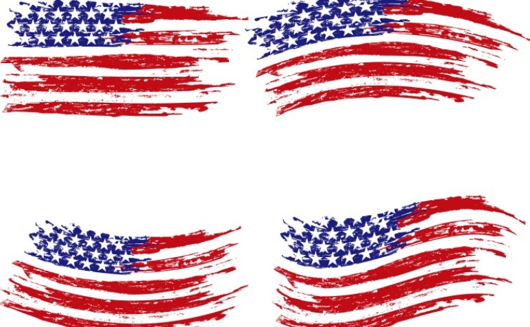 Vintage American Flag Design Vector 03