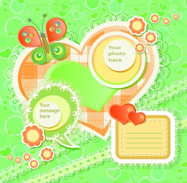 Lovely Cartoon Scrapbook Design Elements 01