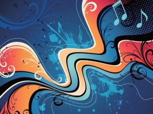 Vintage Abstract Music Background with Floral Patterns Vector 02