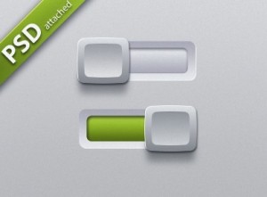 Sleek Switch Buttons with White Sliders PSD