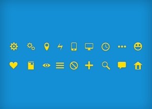 18 Mini Glyph Icons PSD