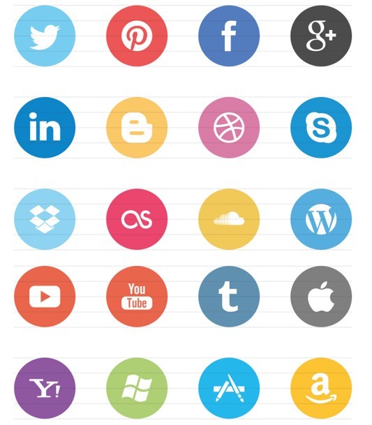 Cool Minimal Flat Socila Media Icons