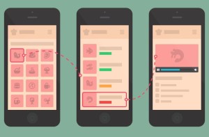 Flat Designed Mobile Cooking App Wireframe PSD