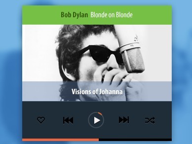 Flat Mobile Music Player PSD